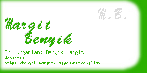 margit benyik business card